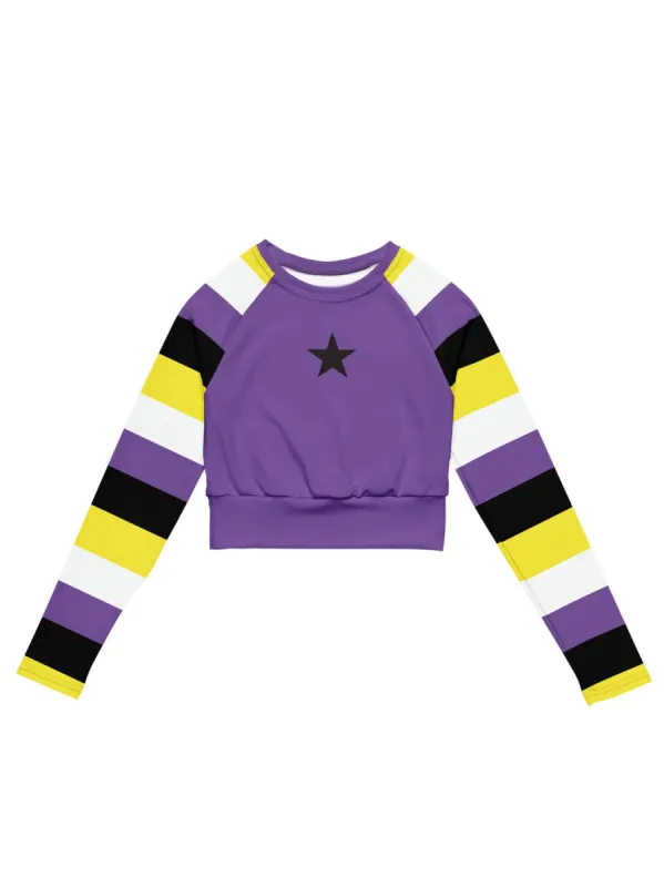 Nonbinary Pride Long Sleeve Crop Top sold by Softcore