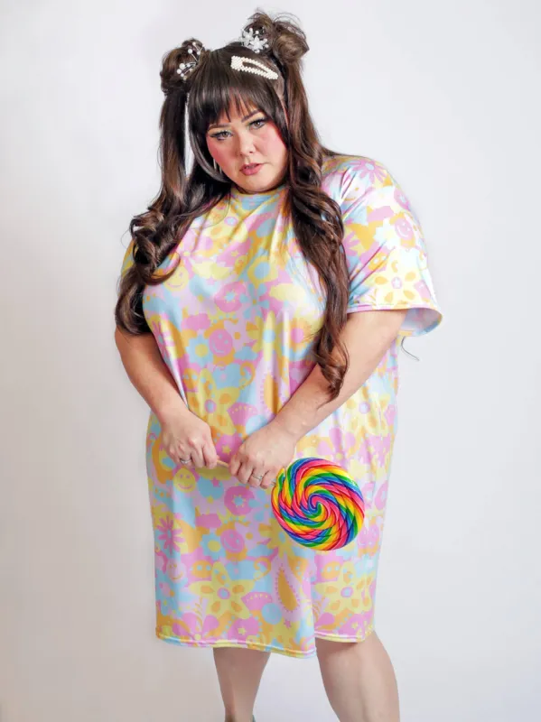 Flower Power T-shirt dress sold by Softcore