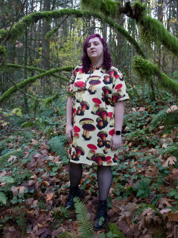 Fanciful Fungi T-shirt dress sold by Softcore