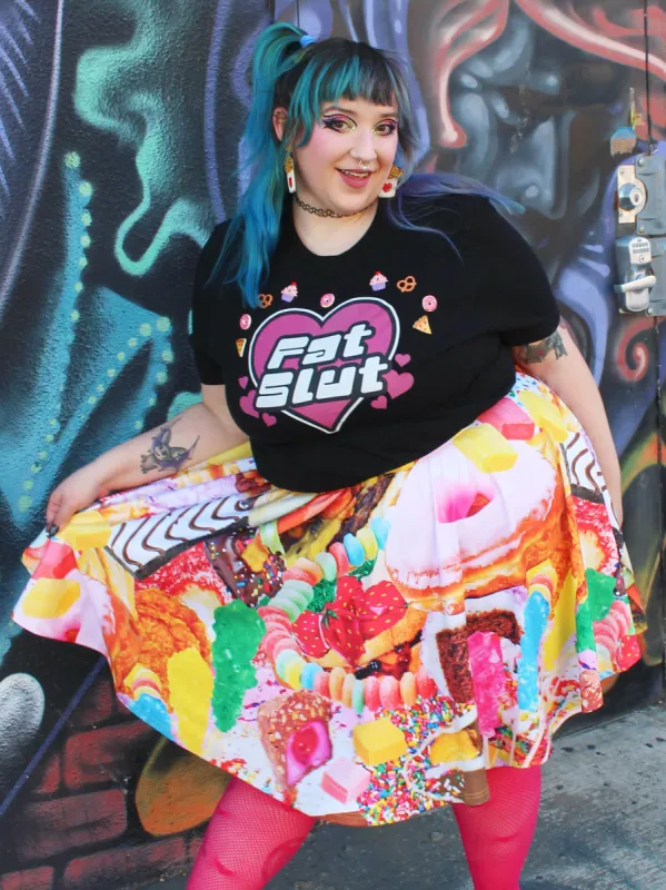[MADE TO ORDER] Food Fight Skater Skirt sold by Softcore