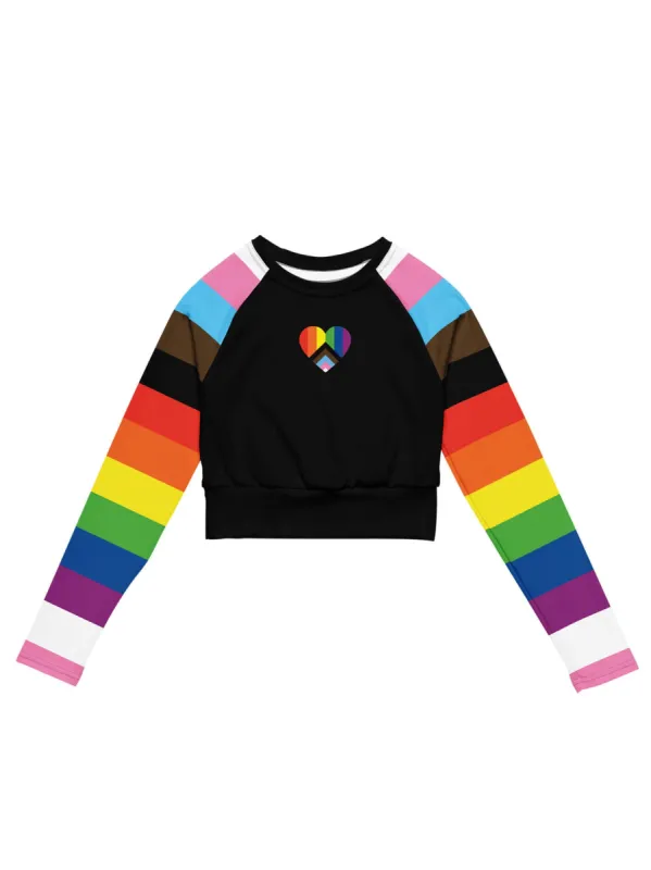 Progress Pride Long Sleeve Crop Top sold by Softcore