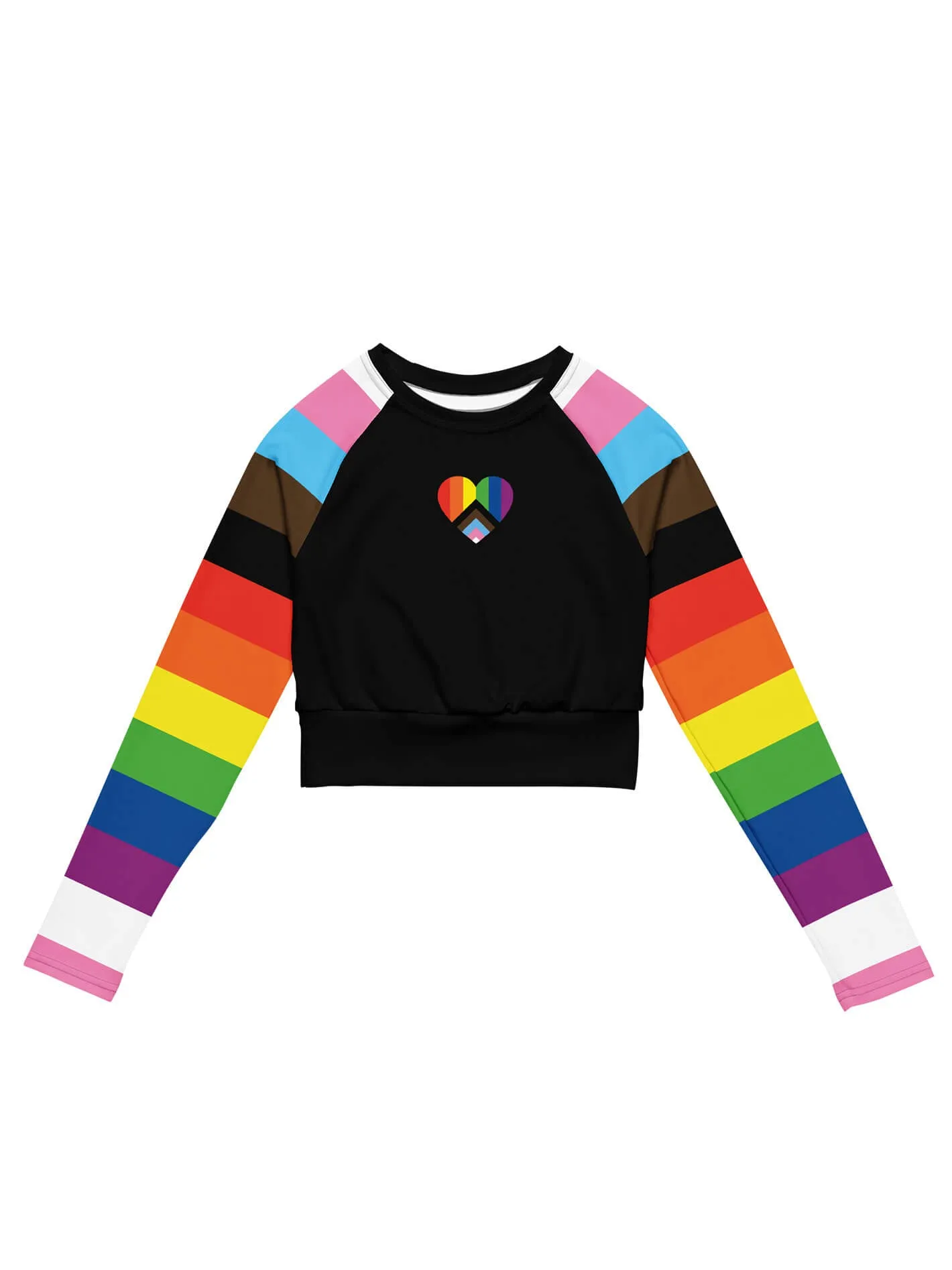 Progress Pride Long Sleeve Crop Top sold by Softcore