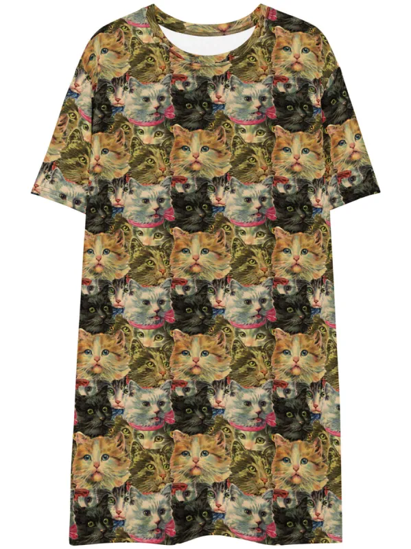 Cat Horde T-shirt Dress sold by Softcore