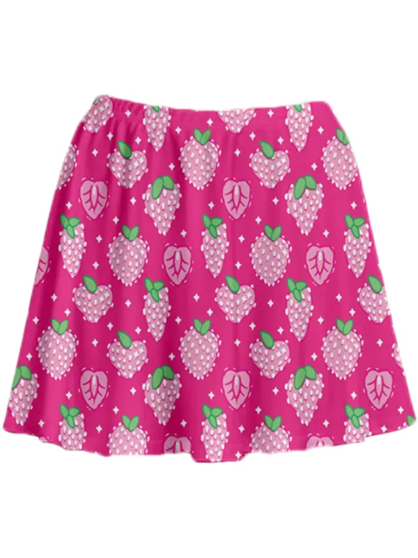 [MADE TO ORDER] Strawberry Sparkle Skater Skirt sold by Softcore