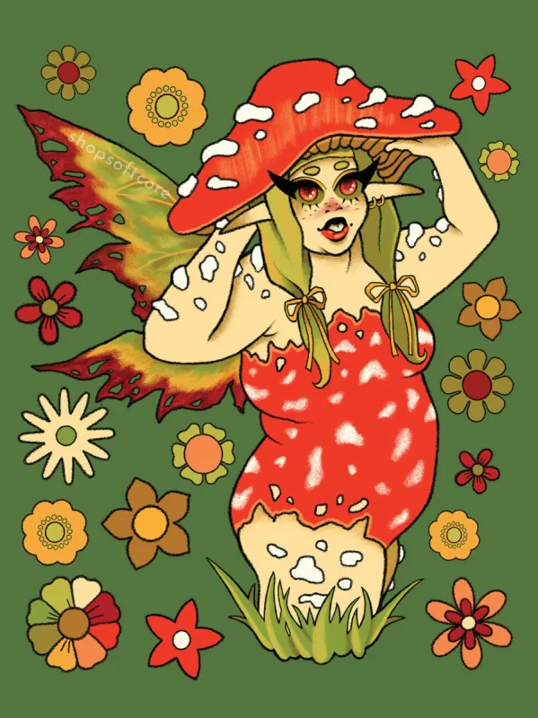 Mushroom Fairy Art Print made by Softcore