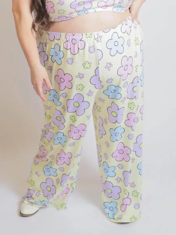 Bubble Flower Unisex Wide Leg Pants sold by Softcore