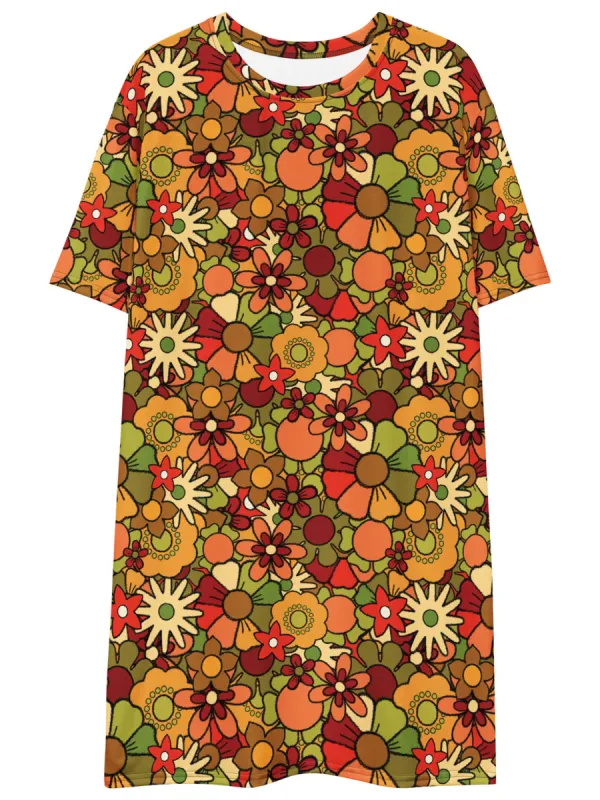 Groovy Floral T-shirt dress made by Softcore