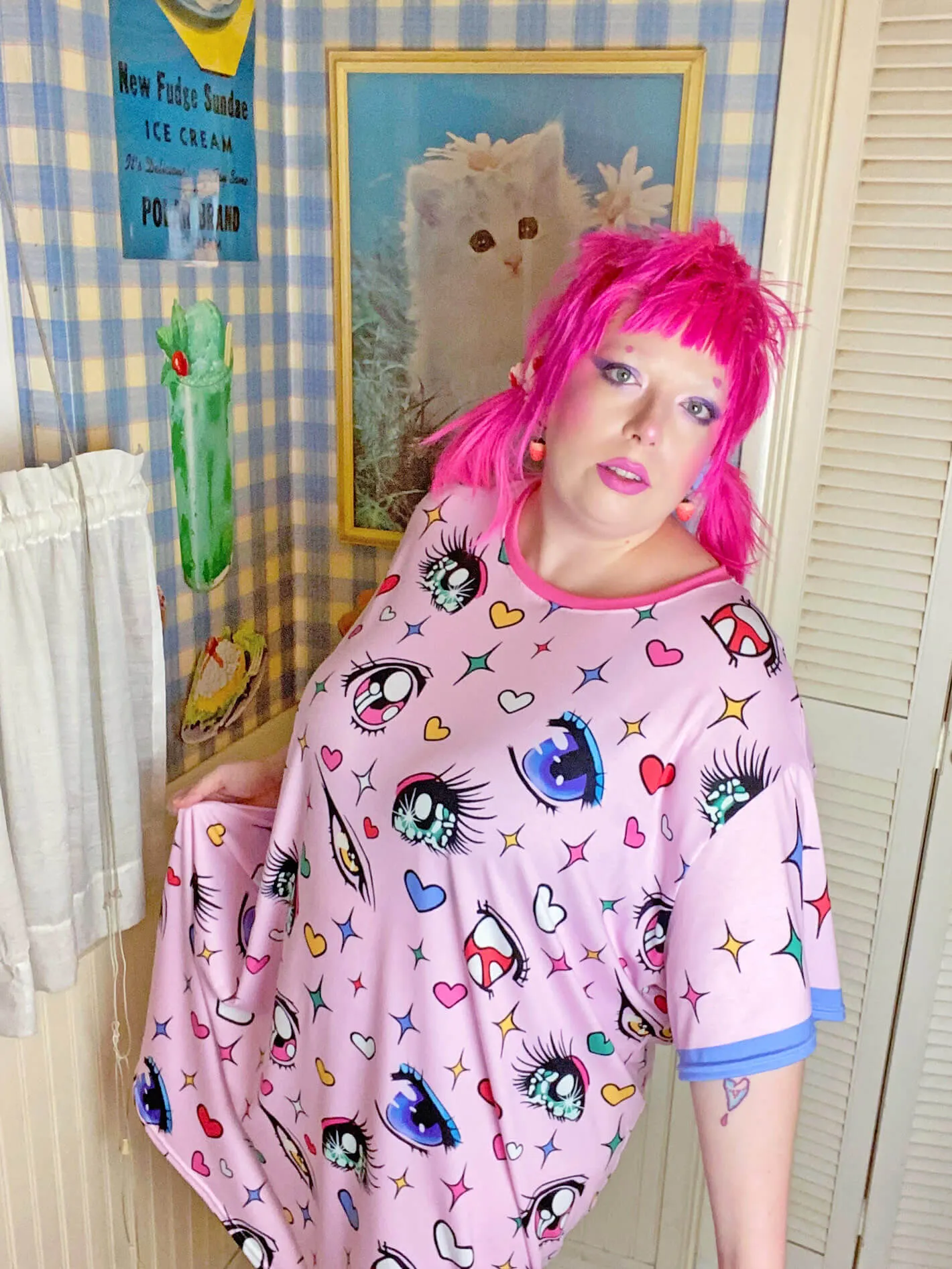 Eyes On Me T-shirt dress sold by Softcore product image thumbnail 3