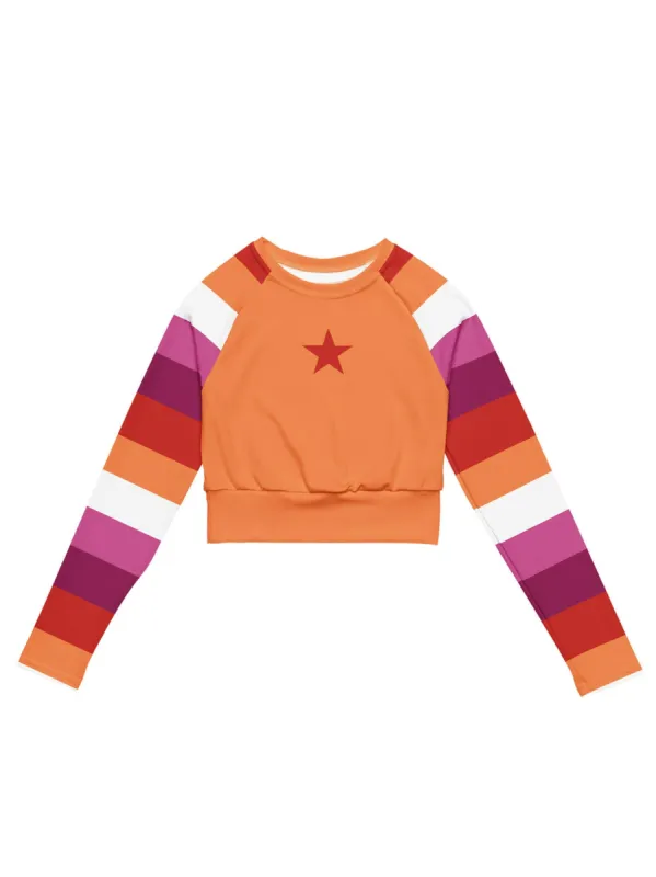 Lesbian Pride Long Sleeve Crop Top sold by Softcore
