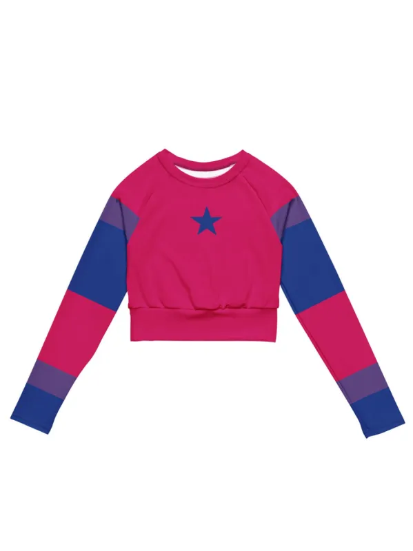 Bisexual Pride Long Sleeve Crop Top sold by Softcore