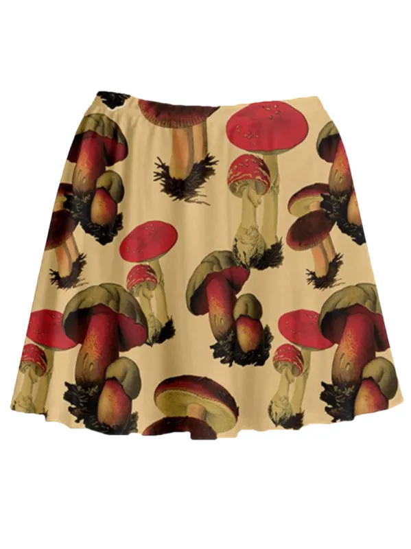 [MADE TO ORDER] Fanciful Fungi Skater Skirt sold by Softcore