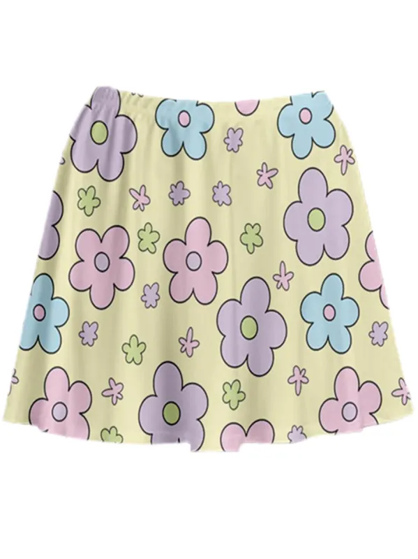 [MADE TO ORDER] Bubble Flower Skater Skirt sold by Softcore