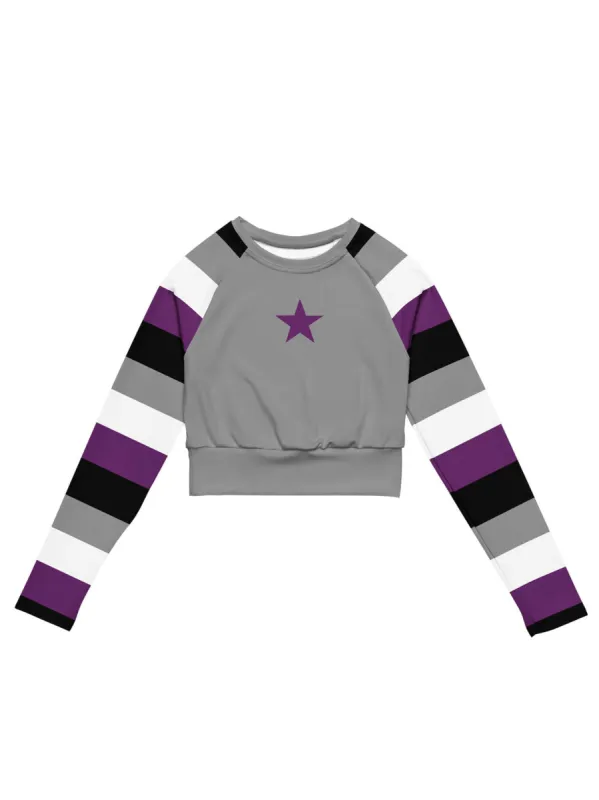 Asexual Pride Long Sleeve Crop Top sold by Softcore