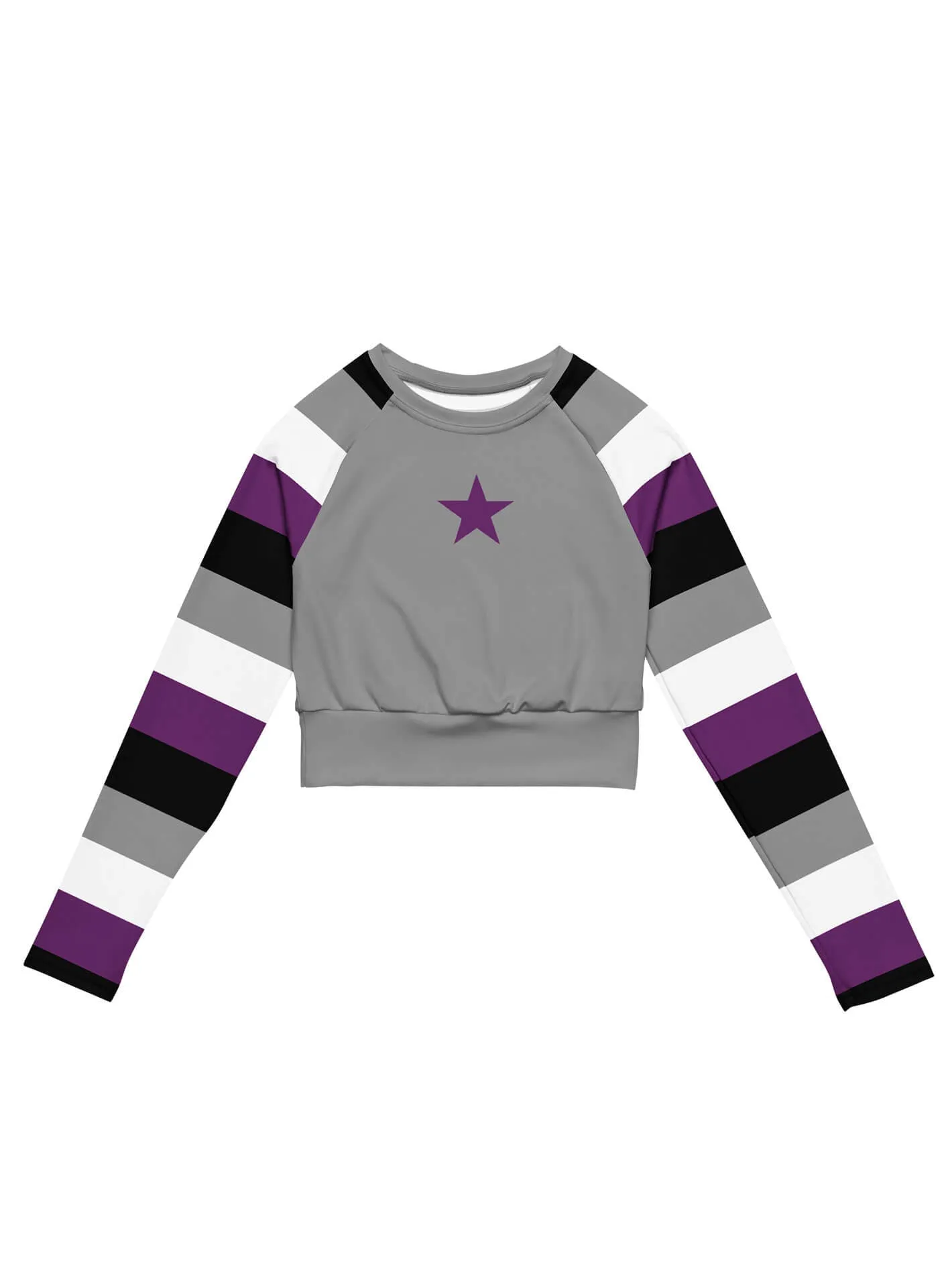 Asexual Pride Long Sleeve Crop Top sold by Softcore