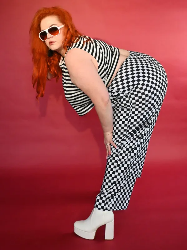 Classic Checker Unisex Wide Leg Pants sold by Softcore