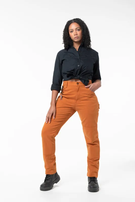2 Way Work Pants Rust sold by Suk