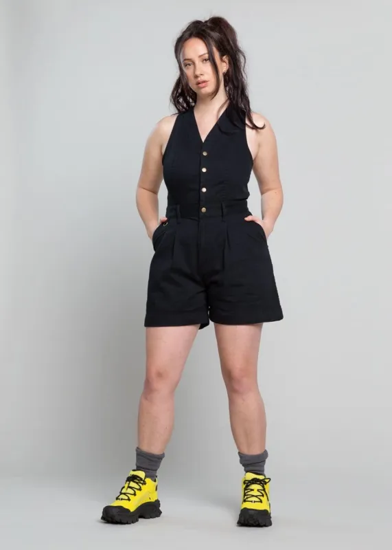 Cropped Roper Suit - Black sold by Suk