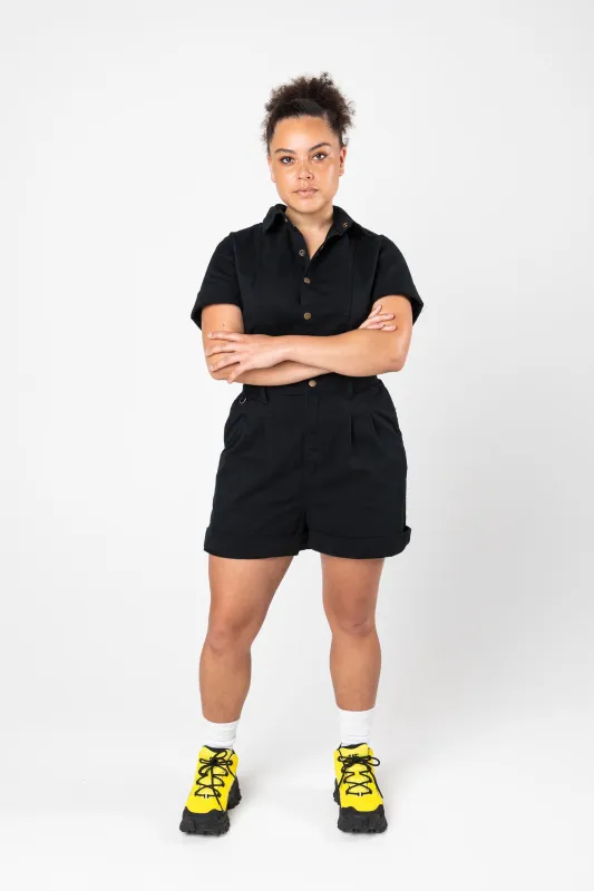 Cropped Ringer Suit - Short - Black sold by Suk