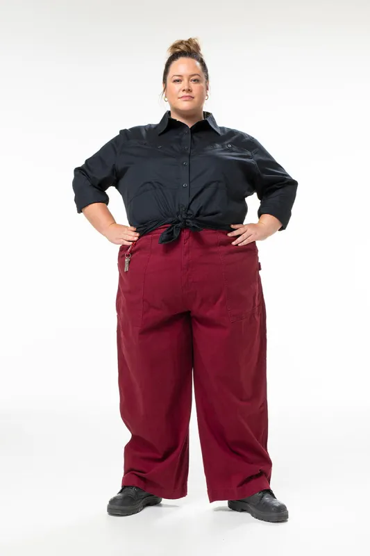 Construction Pants - Burgundy sold by Suk