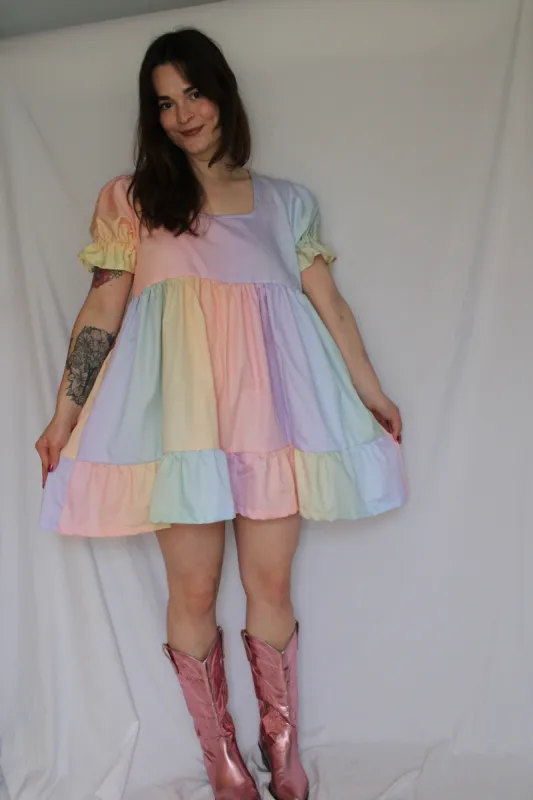Lucy Dress - Pastel Rainbow sold by Isabella Eve