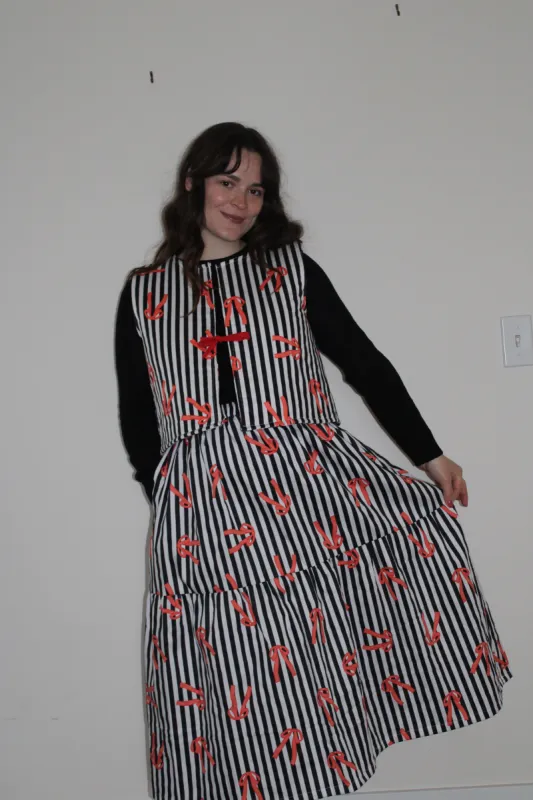 Lola Skirt | Stripes + Bows sold by Isabella Eve