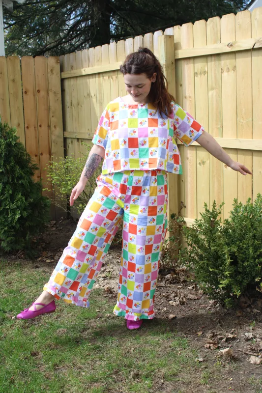 Lottie Pants in Floral Check sold by Isabella Eve