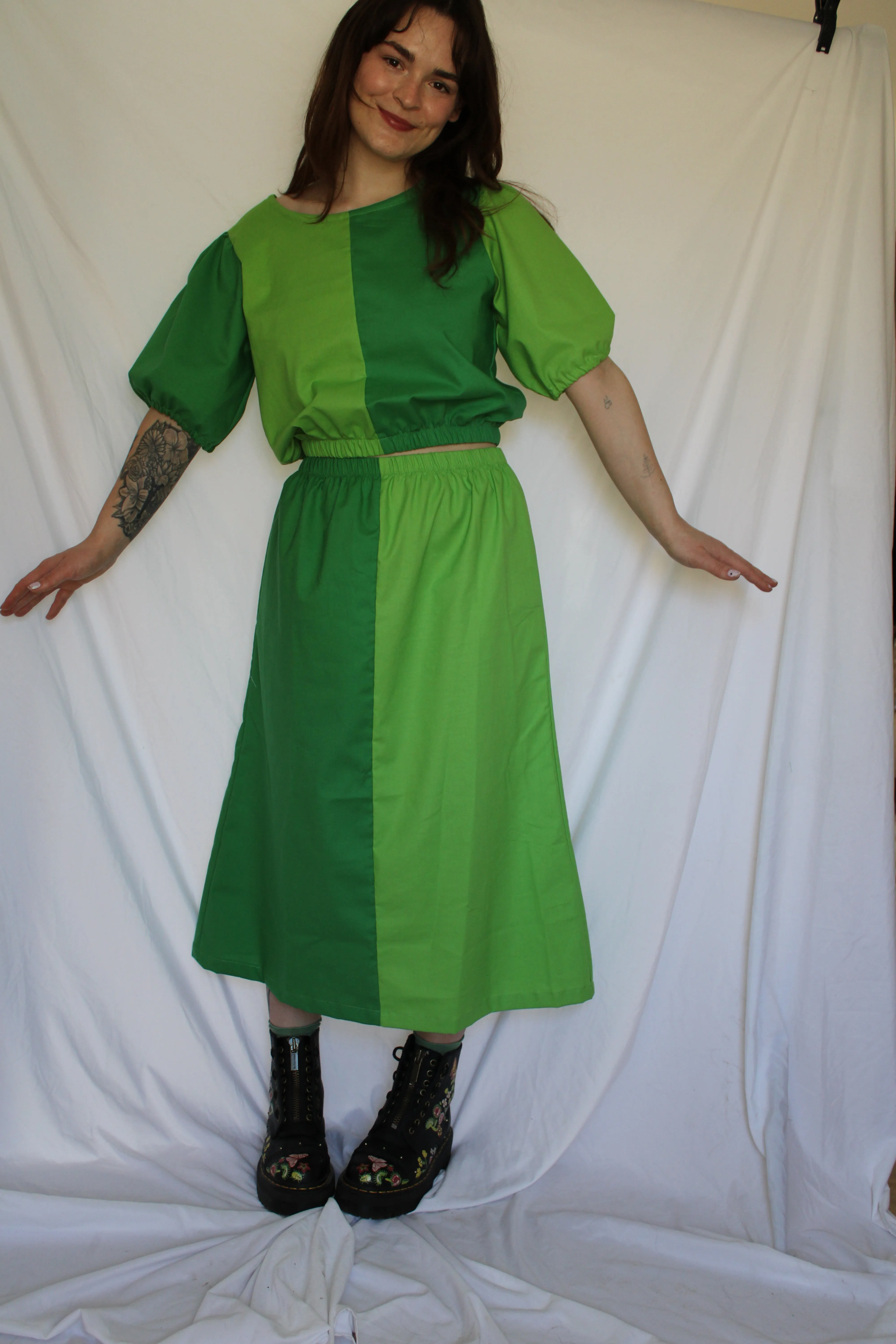 Elle Top in Basil Green sold by Isabella Eve