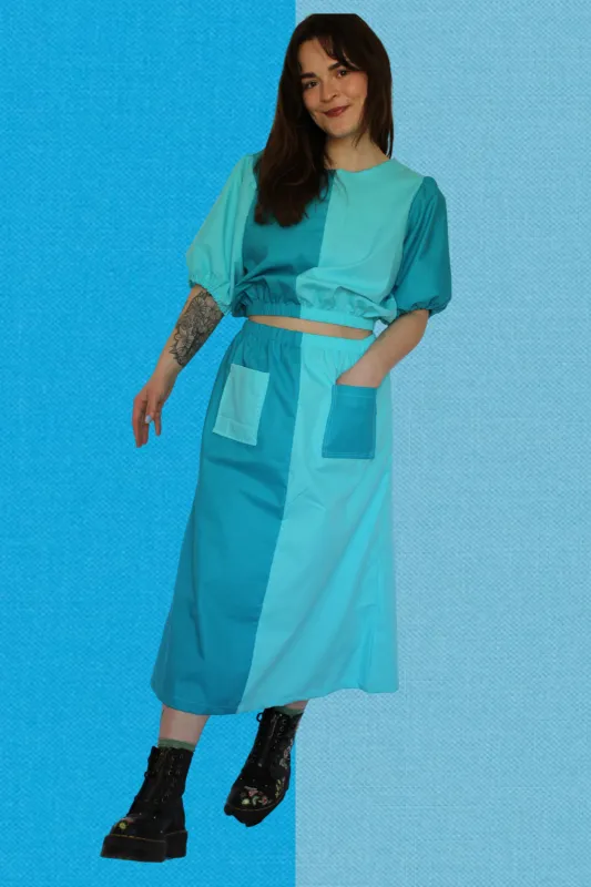 Elle Skirt in Ocean Blue sold by Isabella Eve
