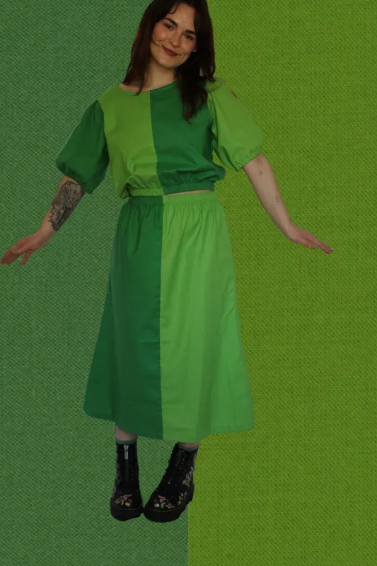 Elle Skirt in Basil Green sold by Isabella Eve