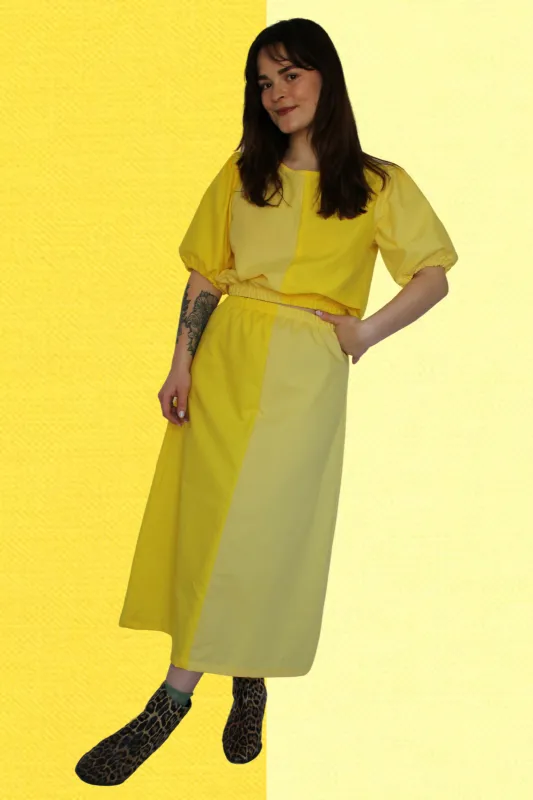 Elle Skirt in Lemon Yellow sold by Isabella Eve