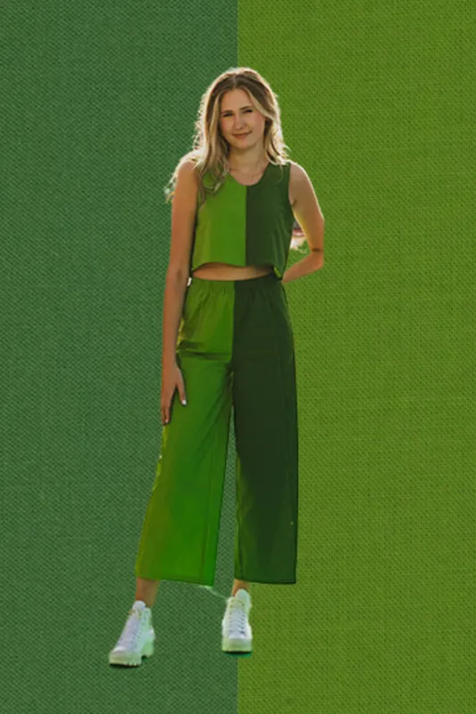 Elle Pants in Basil Green sold by Isabella Eve