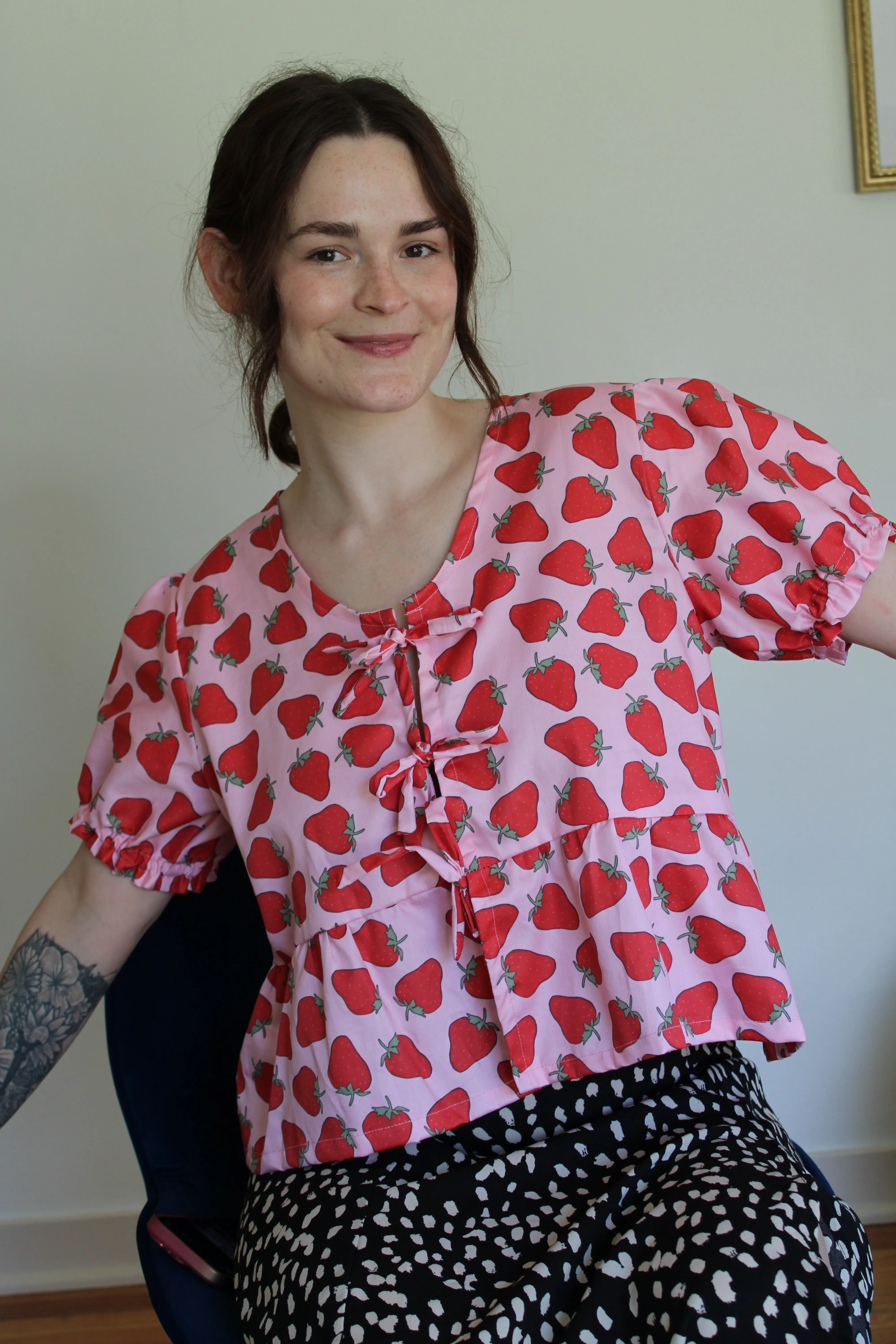 Josie Top in Strawberry Patch sold by Isabella Eve product image thumbnail 2
