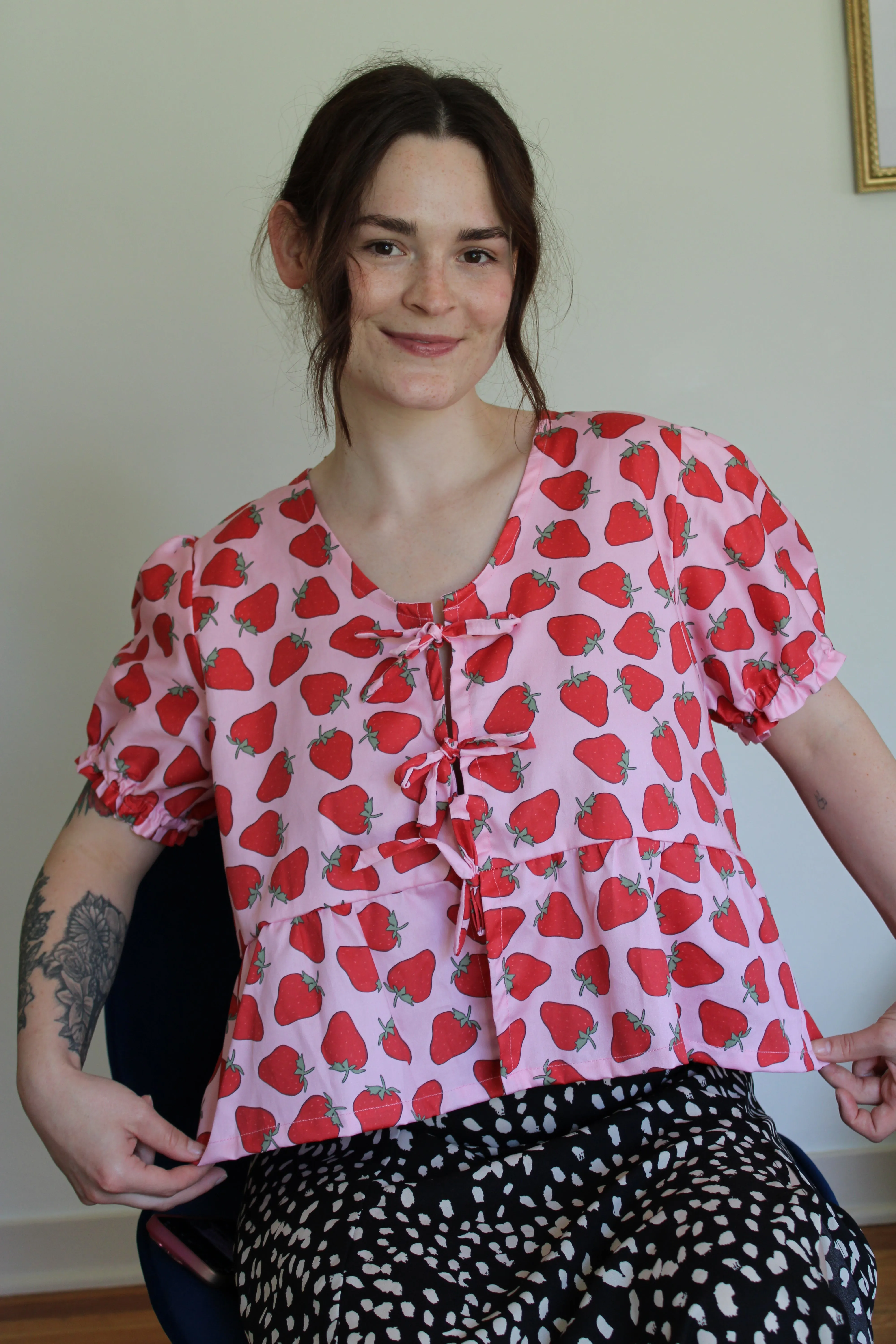 Josie Top in Strawberry Patch sold by Isabella Eve product image thumbnail 3