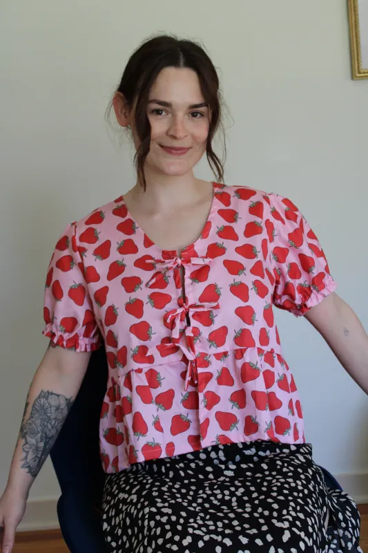 Josie Top in Strawberry Patch sold by Isabella Eve