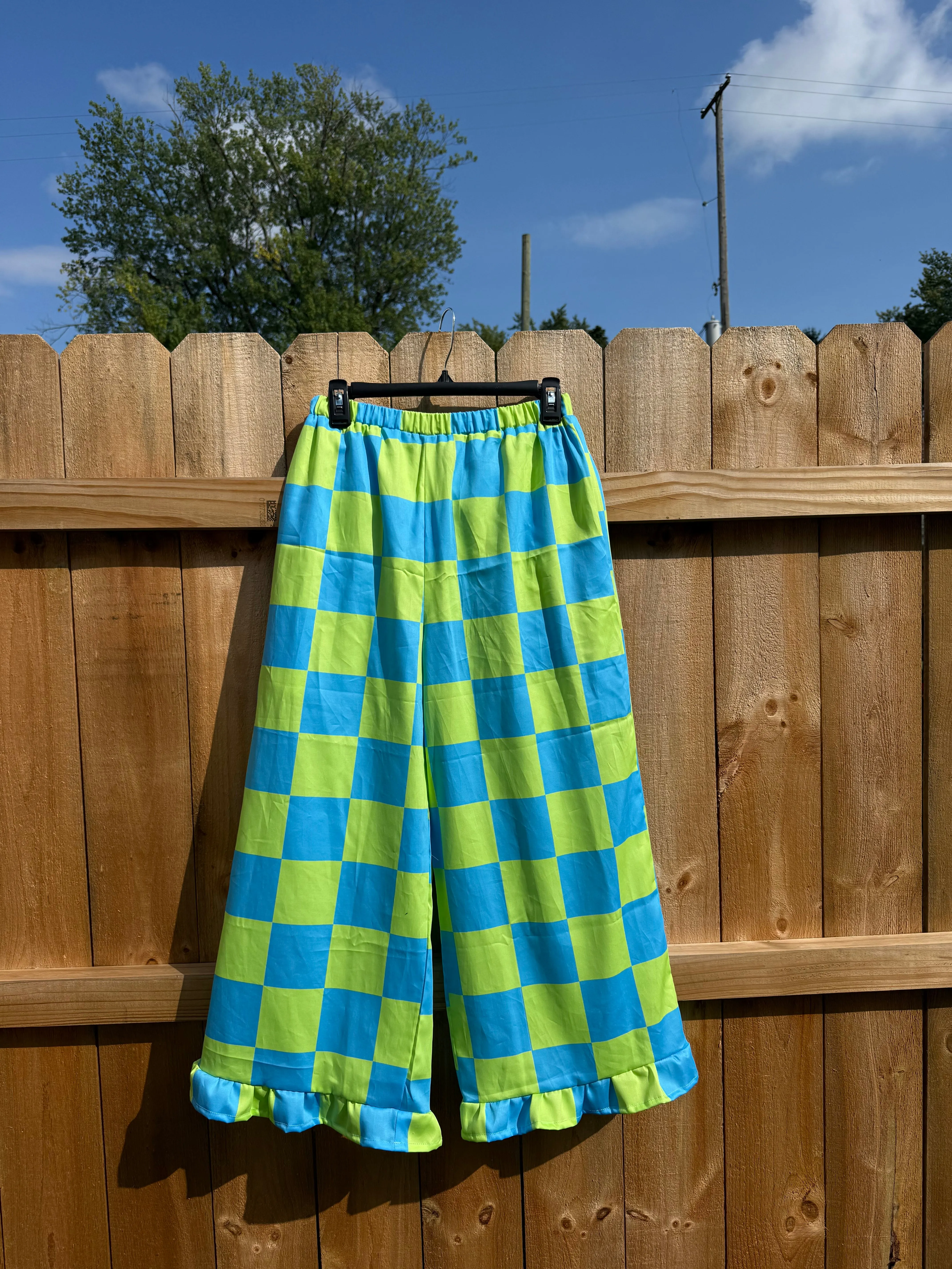 Lottie Pants in Aquamarine Check sold by Isabella Eve product image thumbnail 2