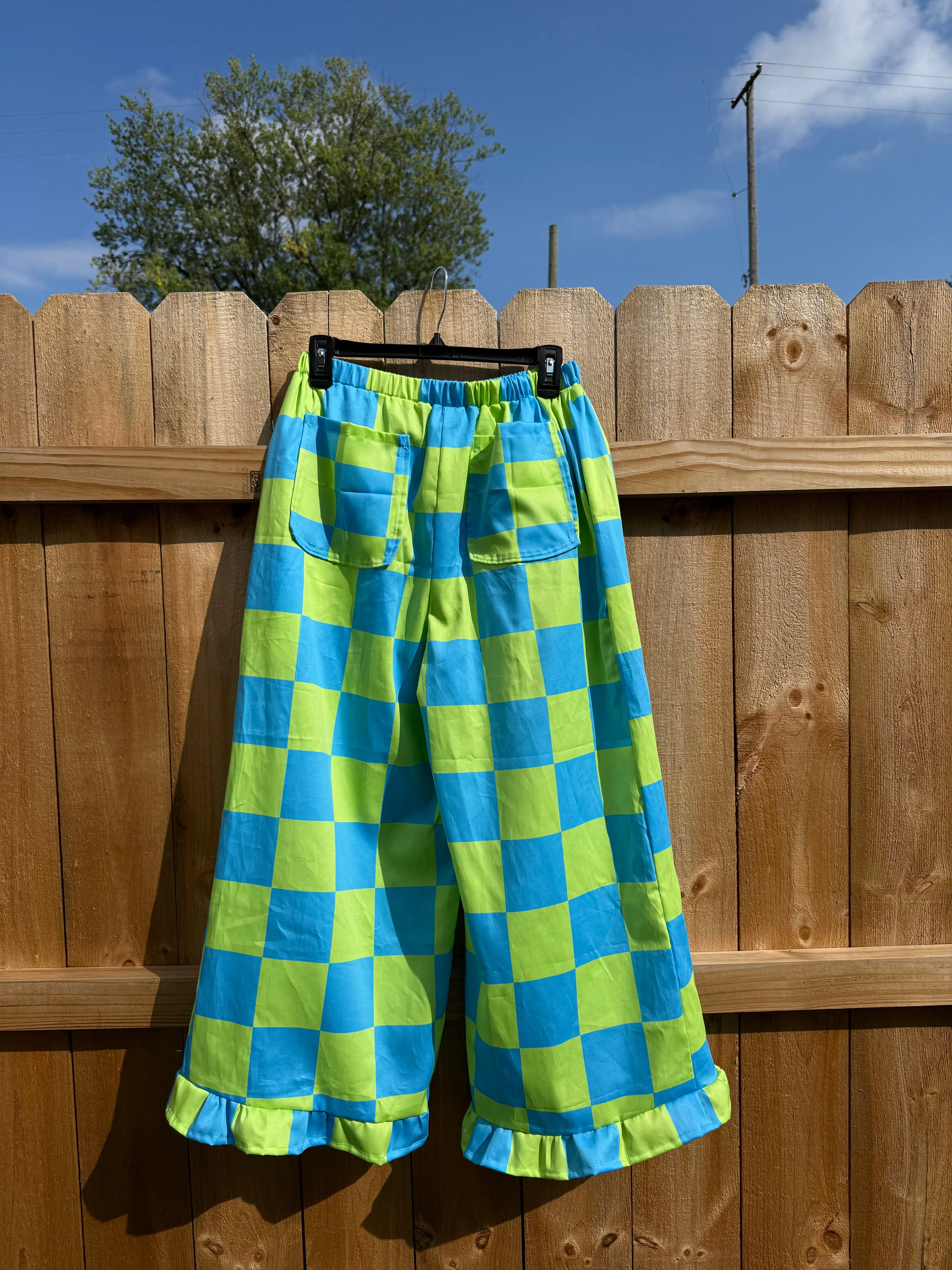 Lottie Pants in Aquamarine Check sold by Isabella Eve product image thumbnail 3