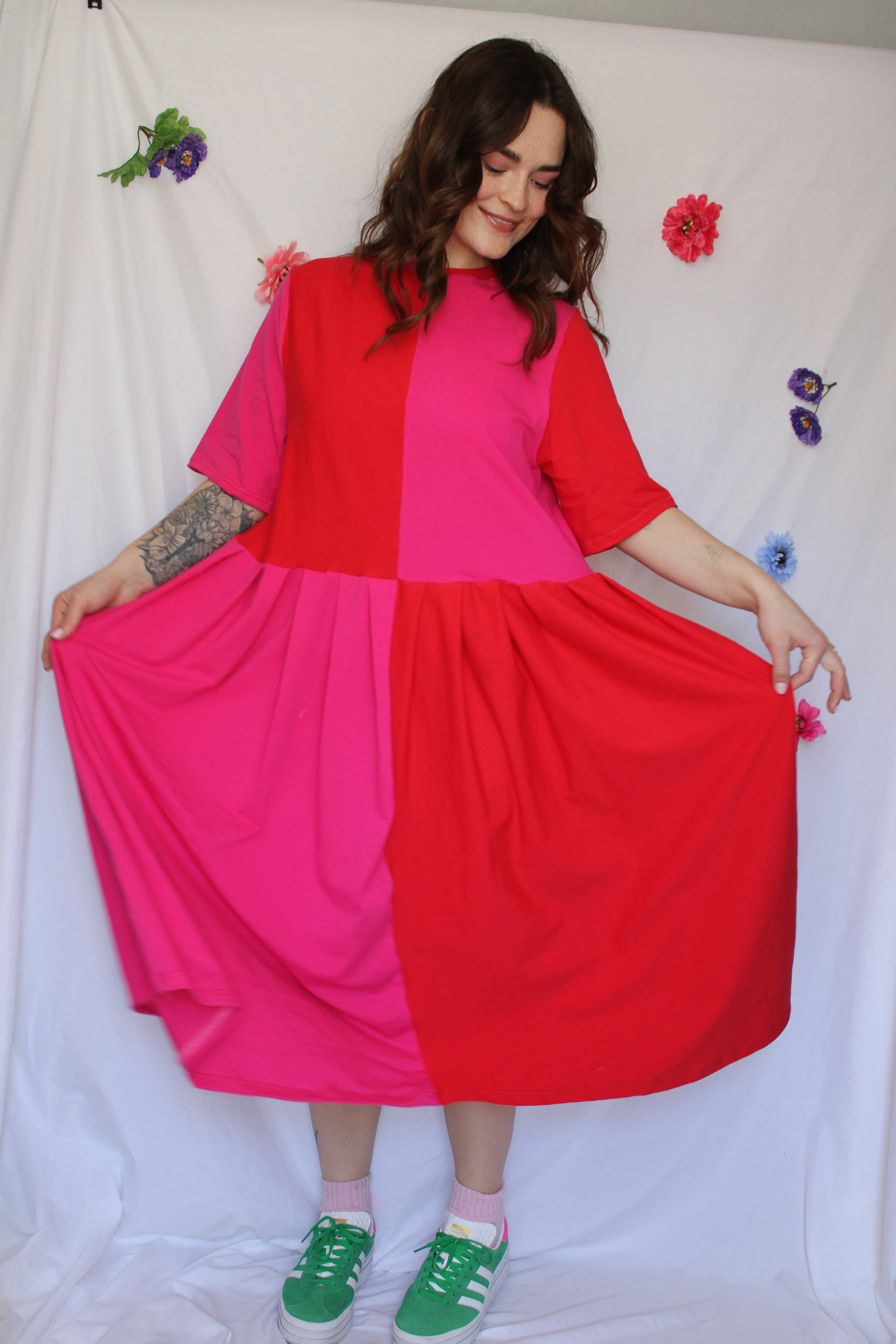 May Dress | Fuchsia + Red sold by Isabella Eve product image thumbnail 3