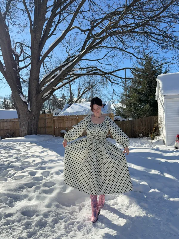 Ruby Dress in Spots sold by Isabella Eve