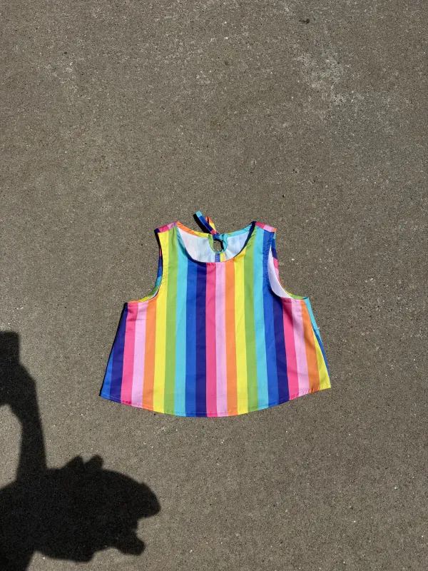 Poppy Tank | Rainbow Stripe made by Isabella Eve