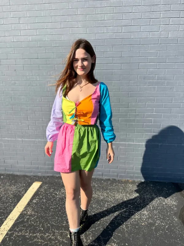 Fleur Top | Rainbow Color-Block sold by Isabella Eve