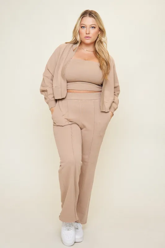 Camilla Cotton French Terry Pant in Latte sold by What Lo Wants