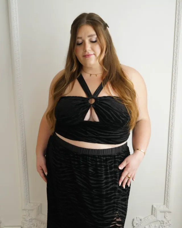 “Lo” Velvet Devoré O-Ring Top sold by What Lo Wants