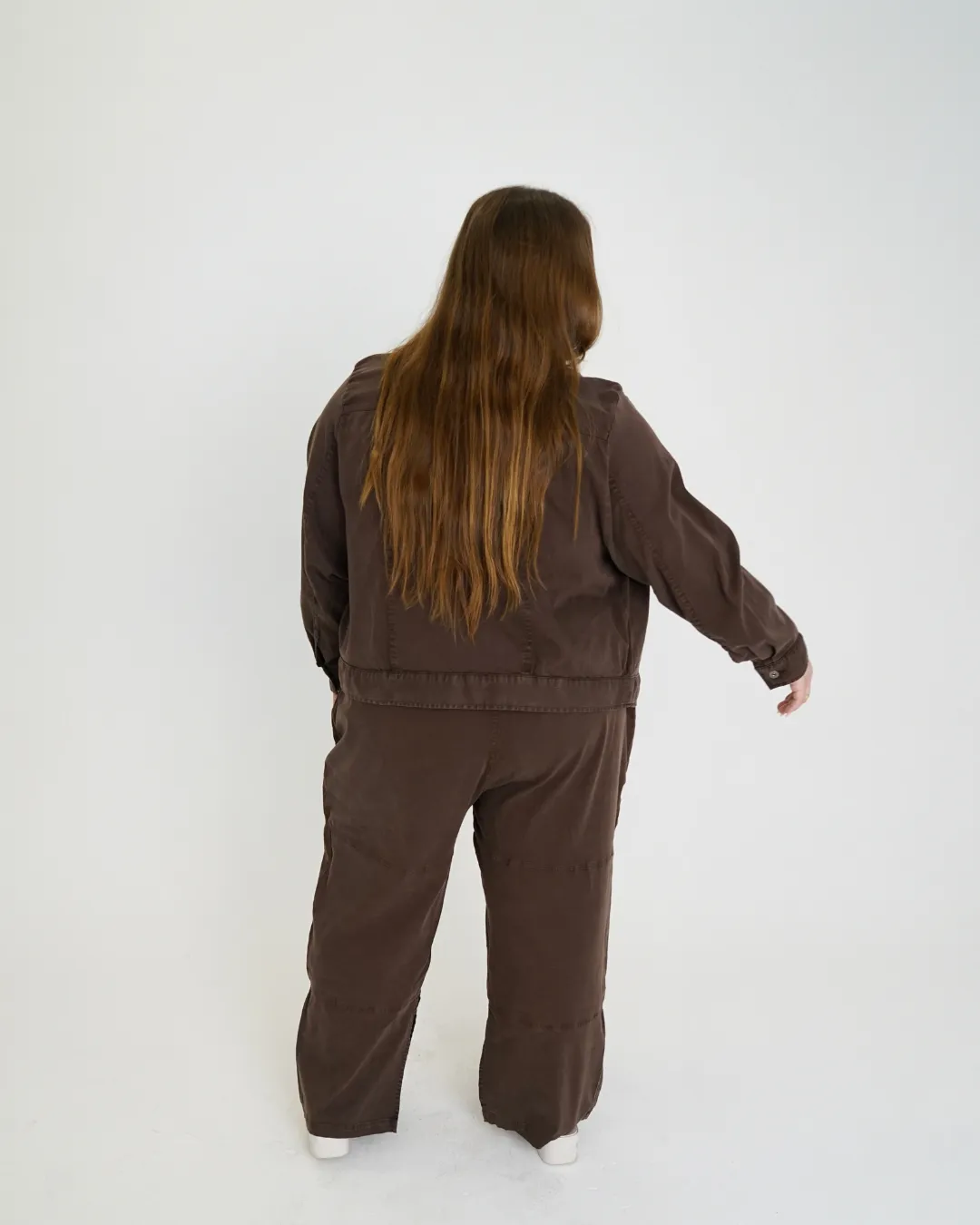 "Leah" Cotton Tencel Jacket in Brown sold by What Lo Wants product image thumbnail 3