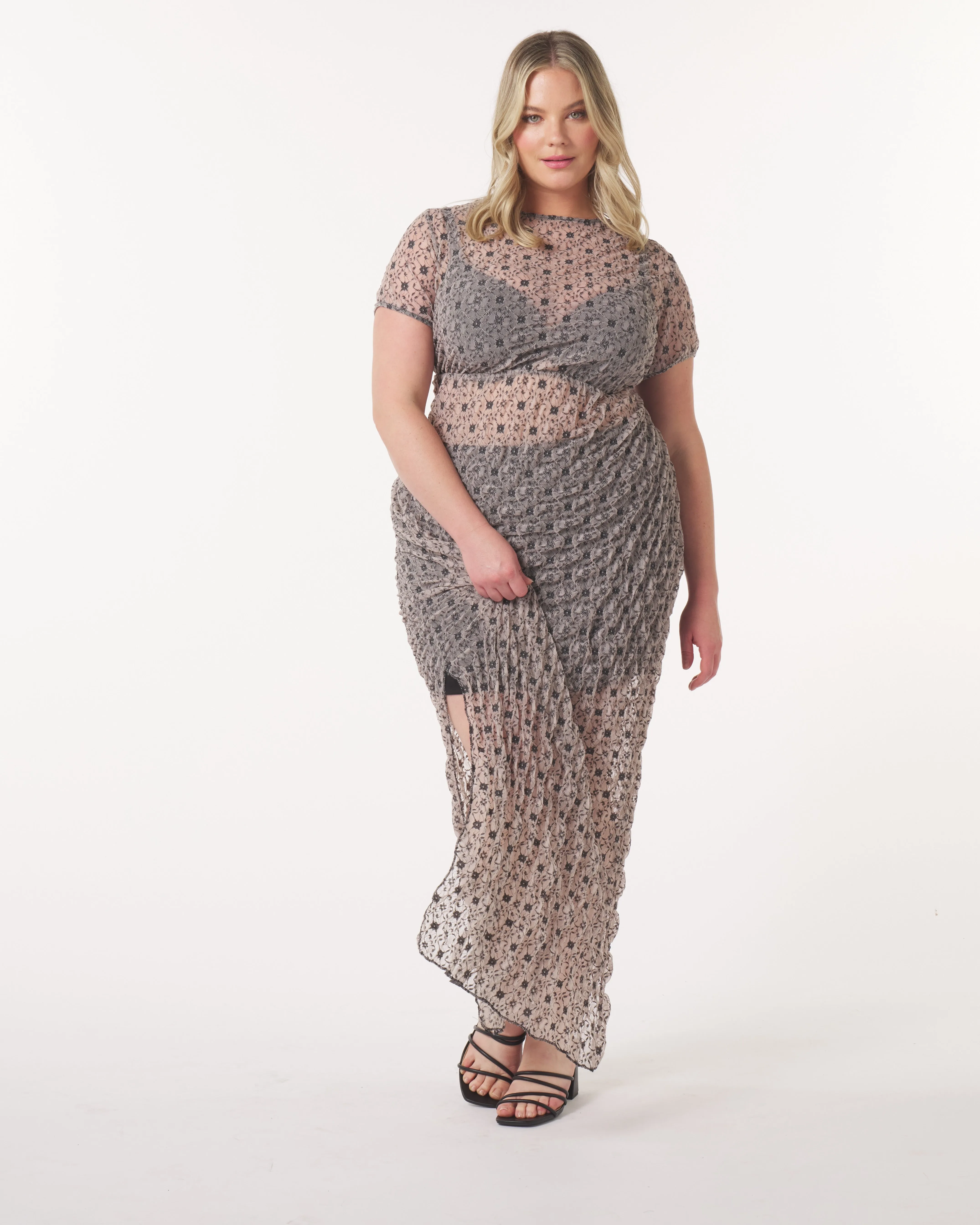 Daisy Maxi Dress in Lace Mesh sold by What Lo Wants product image thumbnail 2