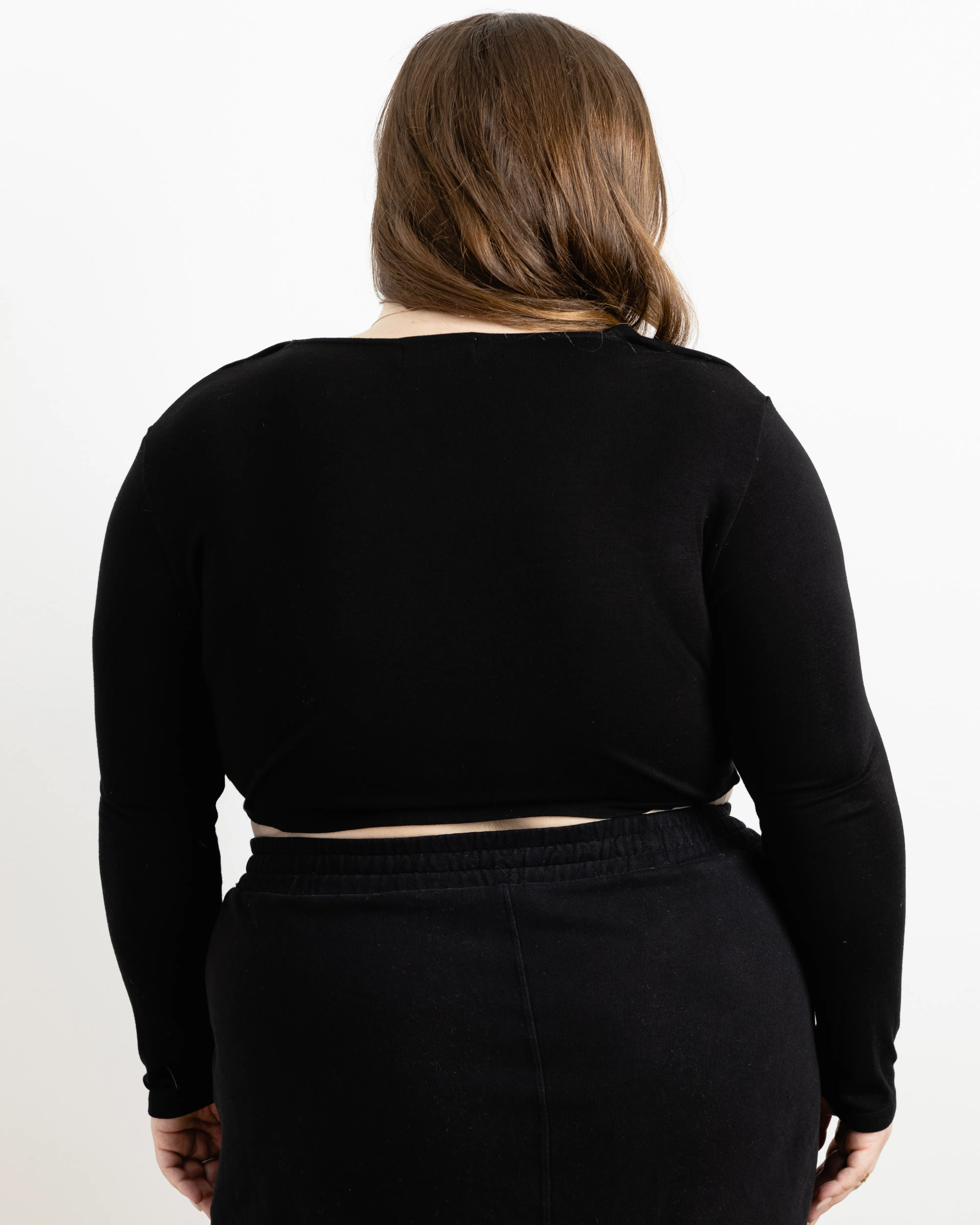 "Ilana" Tie-Front Cut Out Top in Black sold by What Lo Wants product image thumbnail 5
