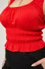 Molly Smocked Corset Tank in Cherry sold by What Lo Wants