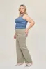 Molly Smocked Corset Tank in Denim Blue sold by What Lo Wants