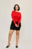 Chloe Asymmetrical Split Top in Cherry sold by What Lo Wants