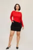 Chloe Asymmetrical Split Top in Cherry sold by What Lo Wants