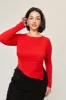 Chloe Asymmetrical Split Top in Cherry sold by What Lo Wants